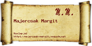 Majercsak Margit névjegykártya